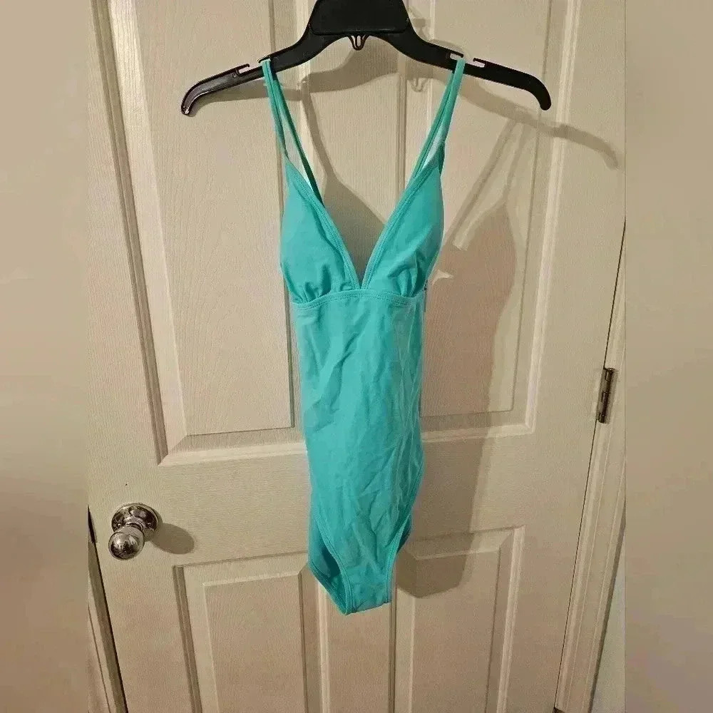 Old Navy NWT Teal One Piece Criss Cross Back Size M